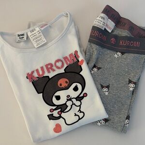 Zara Kuromi Kids Pajama Set - White and Gray